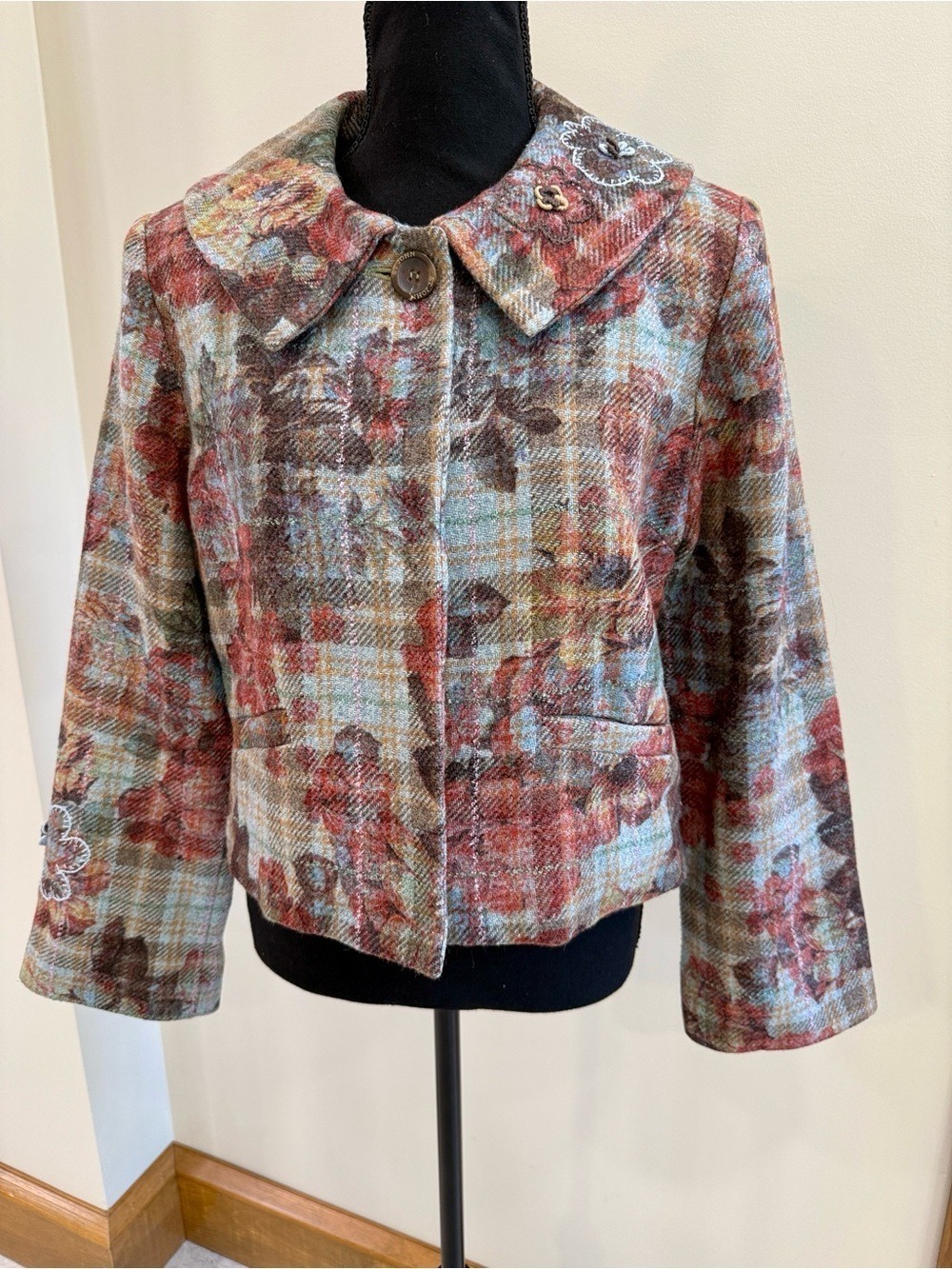 St John Sport Women’s Floral jacket blazer size M